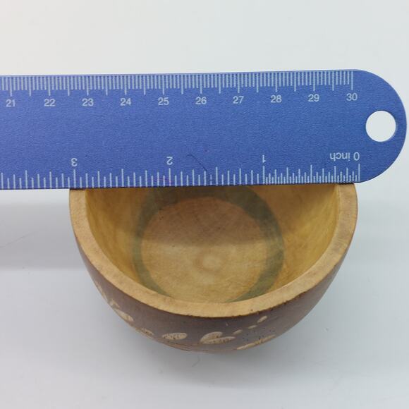 Wooden Trinket Wooden Box Bow Hand Carved Flower - Picture 5 of 12